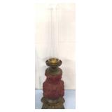 Victorian Cranberry Rose Lamp