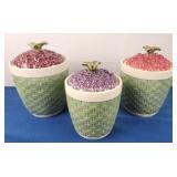 Pfaltzgraff Jamberry Basket Canisters [x3]