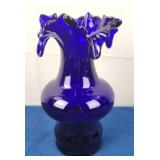 Fenton Style Cobalt Blue Vase