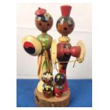 Vtg Kokeshi Doll Family Figurine