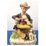 Old Man Fiddle Player & Dog Ornament