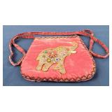 Vtg Pink Bejeweled Elephant Shoulder Bag