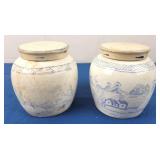Vtg Ceramic Ginger Jars (2)