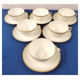 Noritake Gold Trim Cups and Saucers (12pcs)