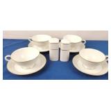 Noritake Gold Trimmed Cups, Saucers & S&P (10pcs)