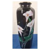 Japanese Canna Lily Vase - Hand Painted