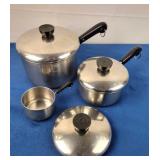 Revere Ware Copper Bottom Saucepans w/ Lids [x2]