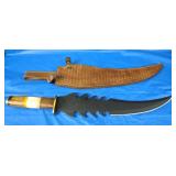 H-C 19.5" Fantasy Flame Knife w/Sheath, New