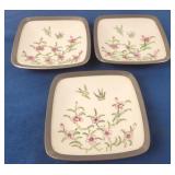 Chinese Pewter Encased Porcelain Bowls [x3]