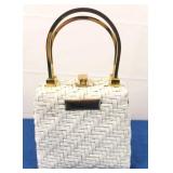 Vtg Lesco Lona White Woven Handbag