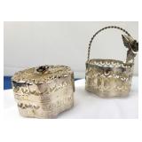 Small Metal Trinket Box & Basket