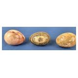 Carved Alabaster Eggs (3)