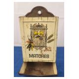 Vtg Metal Kitchen Matchbox Holder