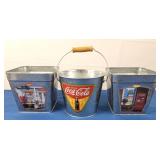 Coca-Cola Plant Pots (2) & Pail