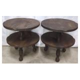 Rustic 2-Tier Tri-Leg Tables [x2]