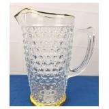 Bubble Glass Pitcher w/ Gold Trim