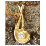 14K Gold Diamond Pendant