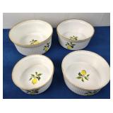 Vtg Limoges Porcelaine a Feu Souffle Dishes [x4]