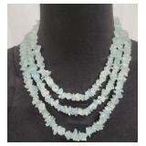 3 Strand Prasiolite Necklace w/ 14K Clasp