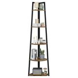 Rustic 5-Tier Corner Shelf, NEW