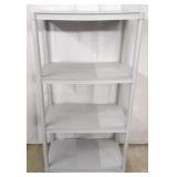 Gray 4-Tier Plastic Shelf Unit