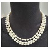 Triple Strand Pearl Necklace