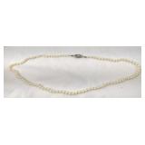 Hand Knotted Seed Pearl Necklace w/ Gold Clasp