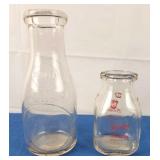 Vtg Glass Milk Bottles (2)