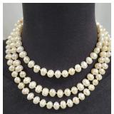 Triple Strand Pearl Necklace