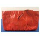 Red Leather Wristlet Bag