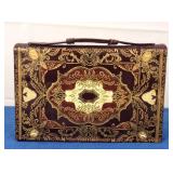 Hand Tooled, Gold Embossed Leather Purse