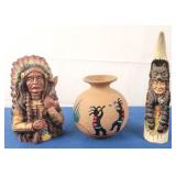 Kokopelli Pot, NA Figures (3pcs)
