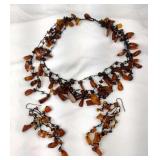Amber & Turquoise Necklace & Earrings