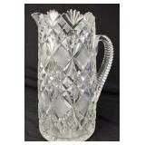 American Brilliant Cut Glass Tankard Water Pitcher