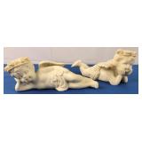 Bisque Like Cherub Angel Figurines (2)