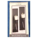 Metal Wall Sconces Pair NIB