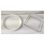 Corningware 9" Pie Plate & Pyrex 8x8" Cake Pan