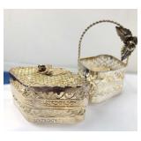 Small Metal Trinket Box & Basket