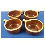 Western Stoneware Pottery Soup Cups (4)