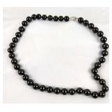 Black Tahitian Pearl Necklace - Sterling Clasp