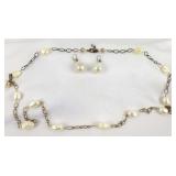 Freshwater Pearl Necklace & Earrings