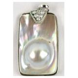 18mm Blister Pearl Pendant - Sterling