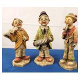 Dutch Clowns Hand Painted Figurines (3)