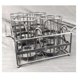 Metal Glass Holders & Carrying Tray
