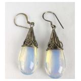 Polished Moonstone Earrings - Sterling