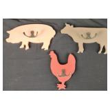 Barnyard Kitchen Towel/Oven Mitt Hangers (3)