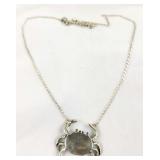 Sterling Crab Necklace