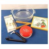 Lg Round Glass Casserole & Kitchen Gadgets