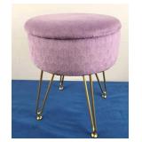 Velvet Footstool Ottoman w/Storage