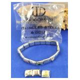 Unodomani Stainless Steel & Gold Charm Bracelet